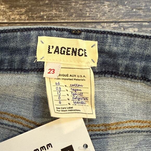 L'Agence Jeans Womens 23 Blue Margot High Rise Skinny Stretch  Denim USA‎ NWT - Picture 5 of 14